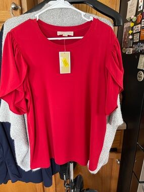 NWT Michael Kors Women’s Crimson Red Blouse Top 2X